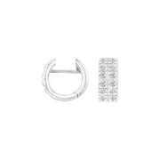 Rhod. sølv system - creoler m/cz Dita 13x5,5mm - Urma.dk