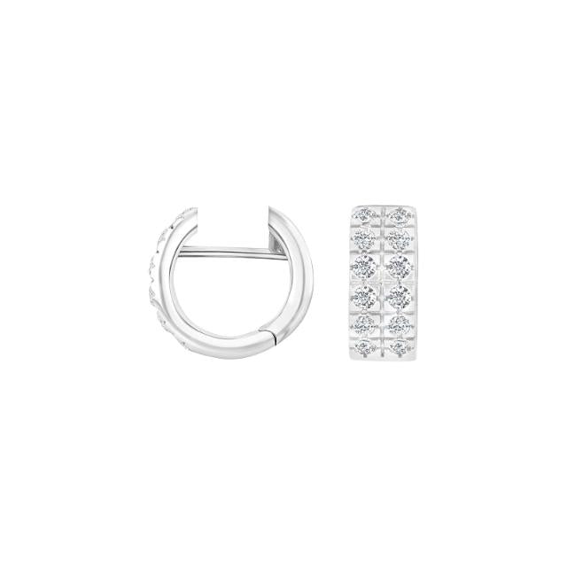 Rhod. sølv system - creoler m/cz Dita 13x5,5mm - Urma.dk