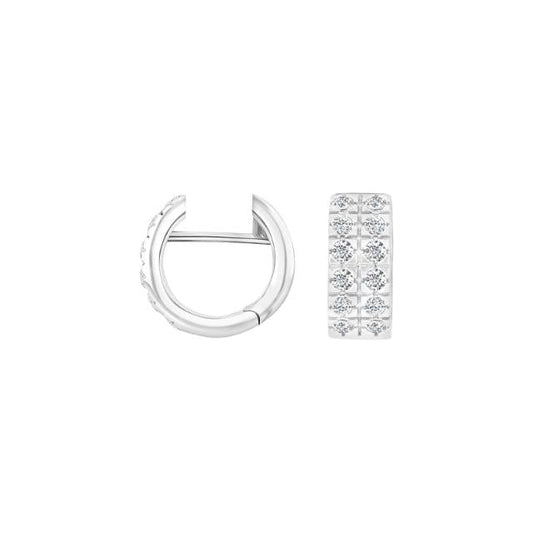 Rhod. sølv system - creoler m/cz Dita 13x5,5mm - Urma.dk