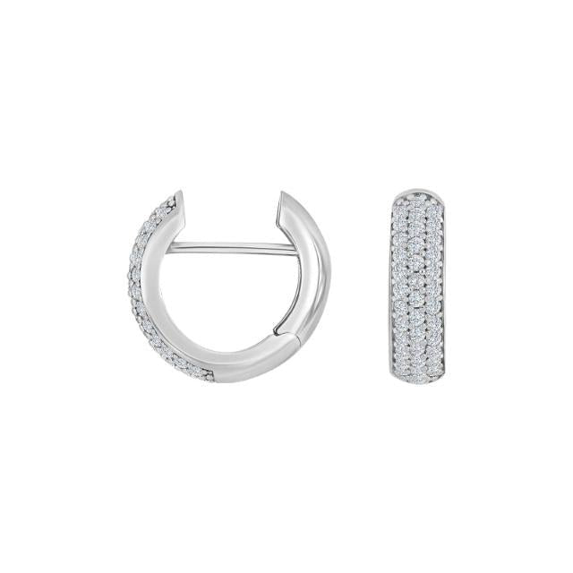 Rhod. sølv system - creoler m/cz Lara 16x5mm - Urma.dk