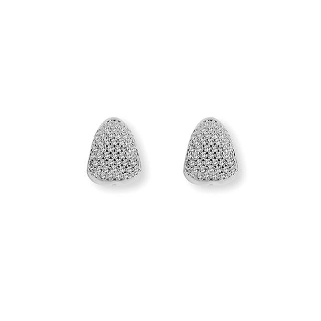 Rhod. sølv system - creoler m/cz Lena 15x13mm - Urma.dk