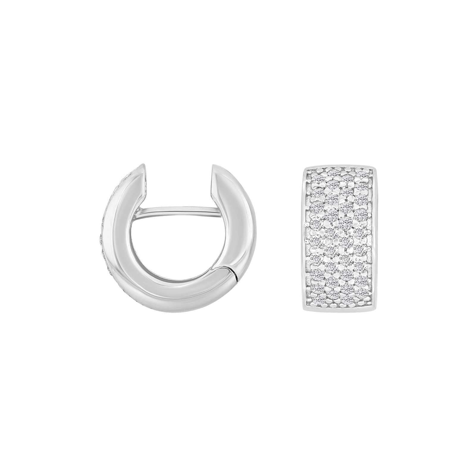Rhod. sølv system - creoler m/cz Rosa 15x8mm - Urma.dk