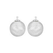 Rhod. sølv system - vedhæng 14mm mat kugle - par - Urma.dk