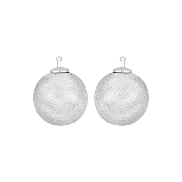Rhod. sølv system - vedhæng 14mm mat kugle - par - Urma.dk