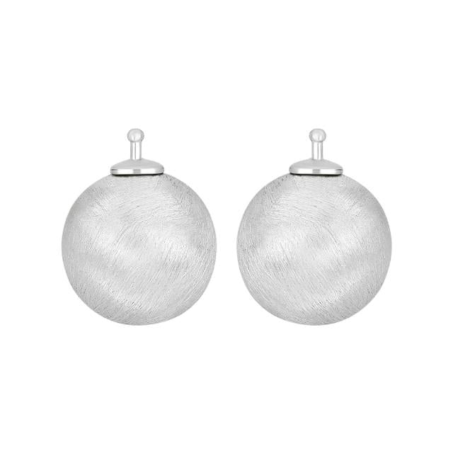 Rhod. sølv system - vedhæng 16mm mat kugle - par - Urma.dk