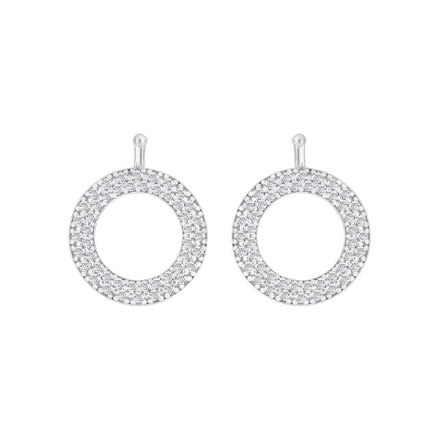 Rhod. sølv system - vedhæng krans m/cz - par - Urma.dk