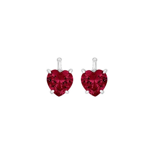 Rhod. sølv system-vedhæng m/hjerte Krg farve15 -par