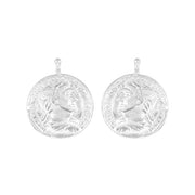 Rhod. sølv system - vedhæng mønt 16x16mm - par - Urma.dk