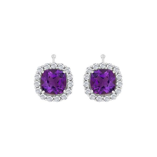 Rhod. Sølv vedhæng roset 12x12 Amethyst CZ - Urma.dk