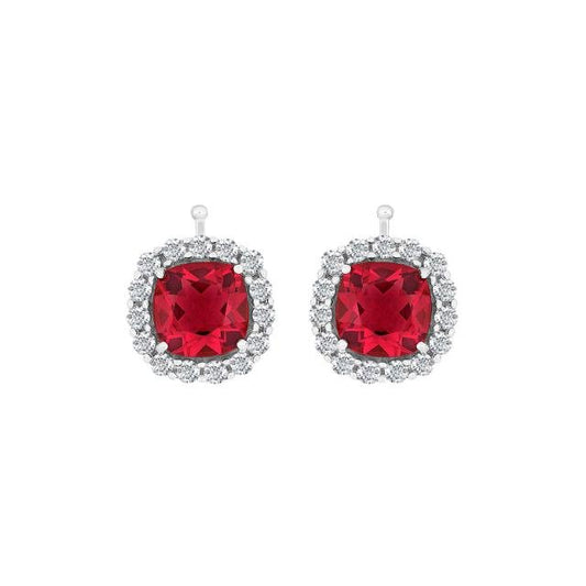 Rhod. Sølv vedhæng roset 12x12 Ruby CZ - Urma.dk
