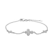 Rhod. sølvarmbånd m. 3 dagmarkors - Urma.dk