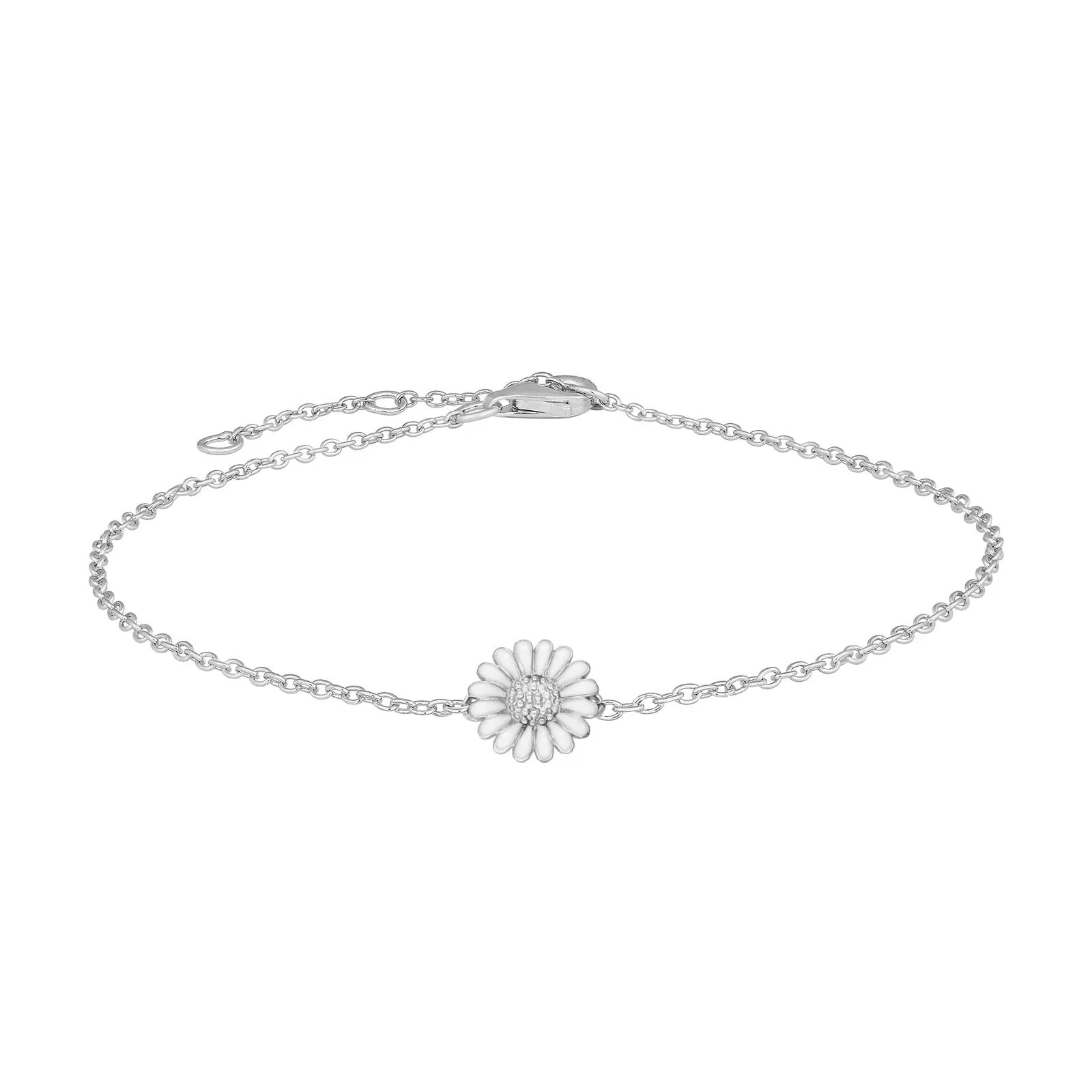 Rhod. sølvarmbånd Marguerit 10mm - Urma.dk