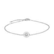 Rhod. sølvarmbånd Marguerit 10mm - Urma.dk