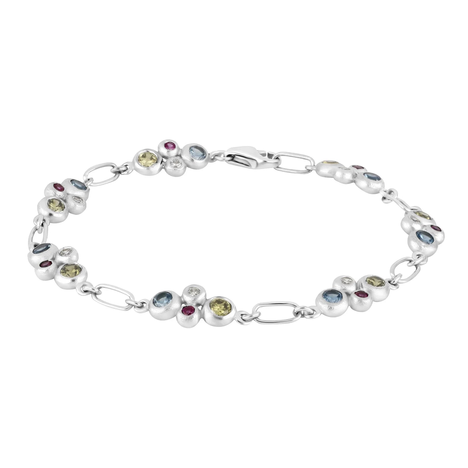 Rhod. sølvarmbånd m/cz - Urma.dk