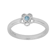 Rhod. sølvbørnering blomst m/lyseblå cz - Urma.dk