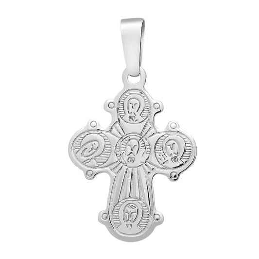 Rhod. sølvdagmarkors m/apostle 21mm - Urma.dk