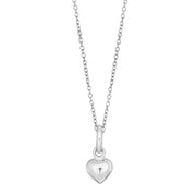 Rhod. sølvhalskæde m/hjerte - Urma.dk