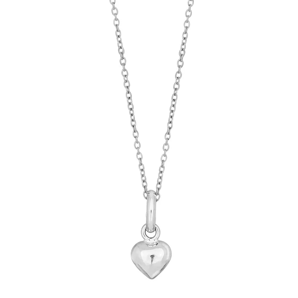 Rhod. sølvhalskæde m/hjerte - Urma.dk