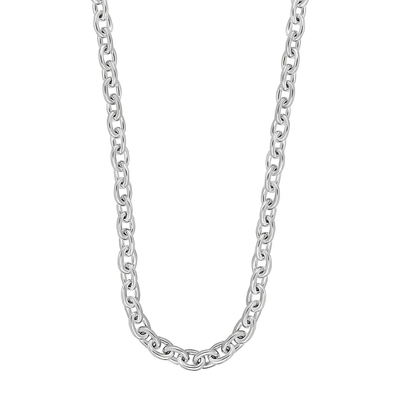 Rhod. sølvhalskæde rund anker - Urma.dk