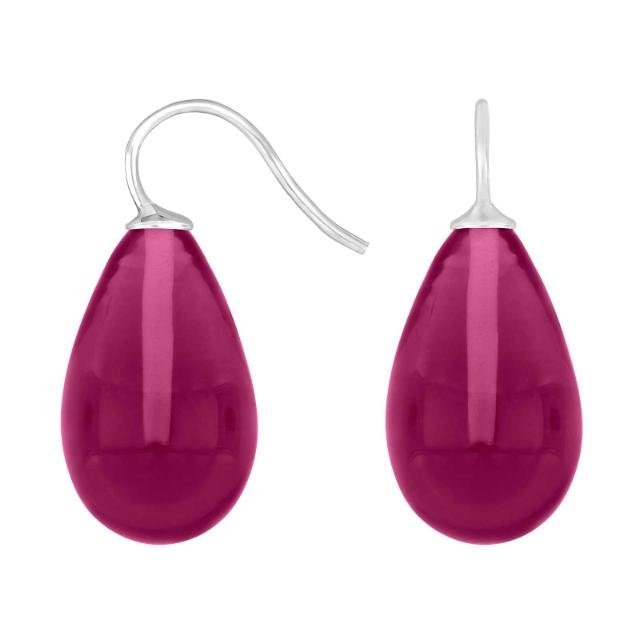 Rhod. sølvøreh. m/bøhmisk kvartsglas farve14 - Urma.dk