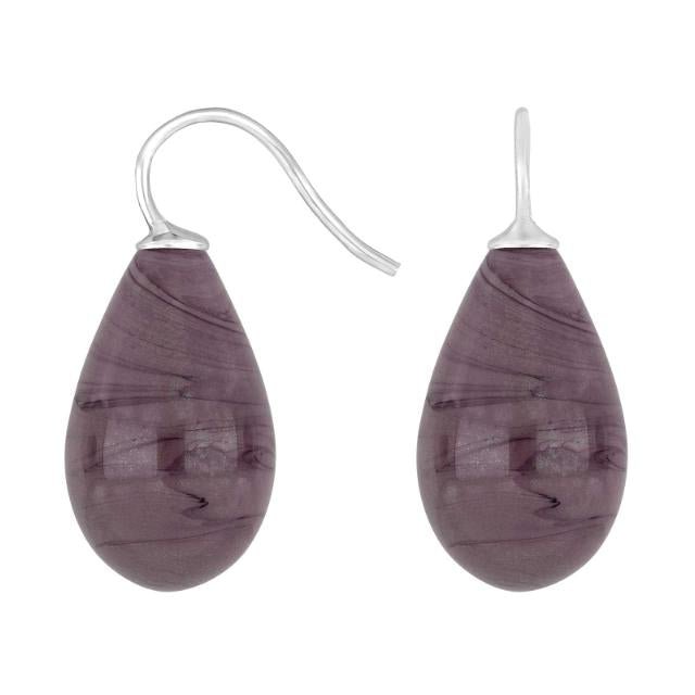 Rhod. sølvøreh. m/bøhmisk kvartsglas farve27 - Urma.dk