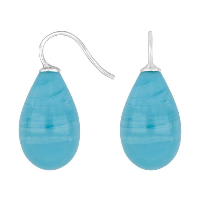 Rhod. sølvøreh. m/bøhmisk kvartsglas farve48 - Urma.dk