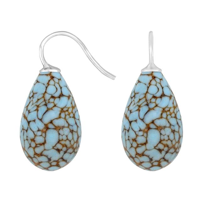 Rhod. sølvøreh. m/bøhmisk kvartsglas farve49 - Urma.dk