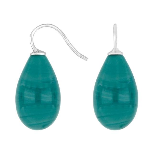 Rhod. sølvøreh. m/bøhmisk kvartsglas farve58 - Urma.dk