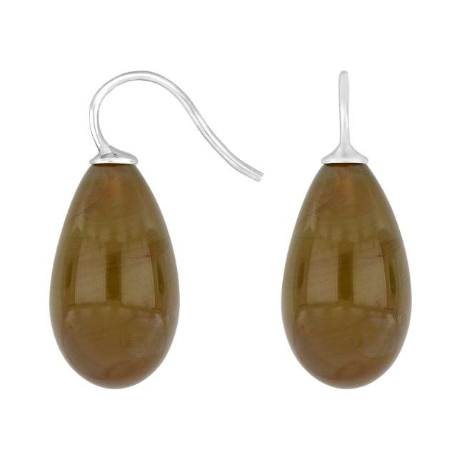 Rhod. sølvøreh. m/bøhmisk kvartsglas farve61 - Urma.dk