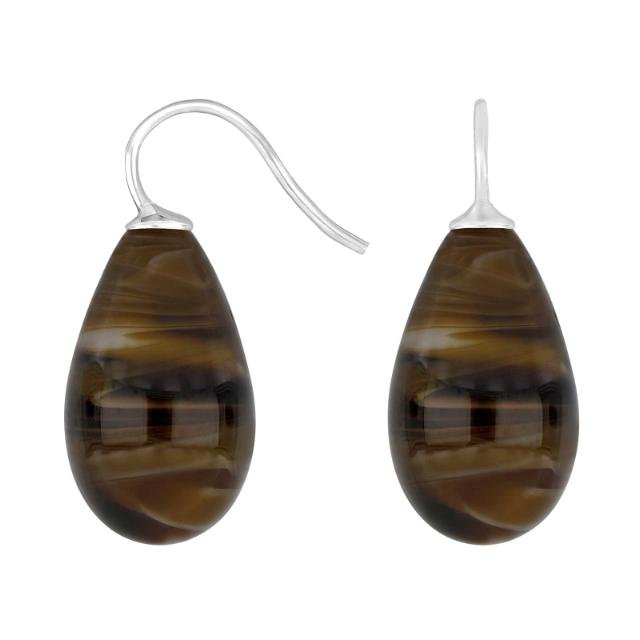 Rhod. sølvøreh. m/bøhmisk kvartsglas farve83 - Urma.dk