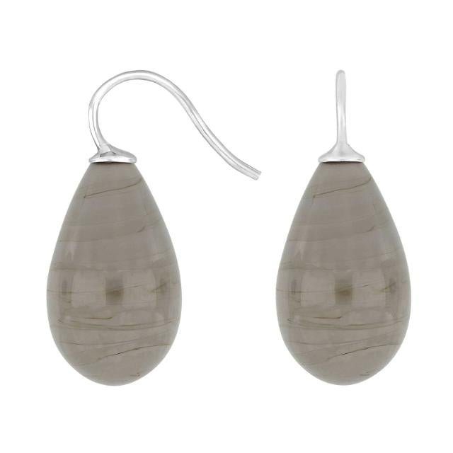 Rhod. sølvøreh. m/bøhmisk kvartsglas farve92 - Urma.dk