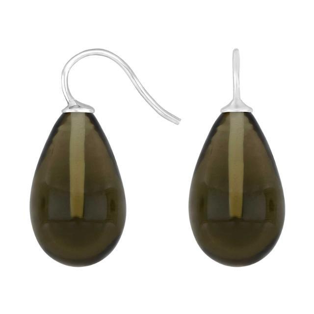 Rhod. sølvøreh. m/bøhmisk kvartsglas farve97 - Urma.dk