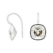 Rhod. sølvøreh. m/kvartsglas facetteret farve01 - Urma.dk