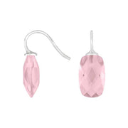 Rhod. sølvøreh. m/kvartsglas facetteret farve11 - Urma.dk