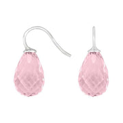 Rhod. sølvøreh. m/kvartsglas facetteret farve11 - Urma.dk