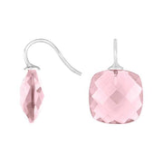 Rhod. sølvøreh. m/kvartsglas facetteret farve11 - Urma.dk