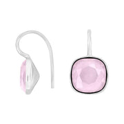 Rhod. sølvøreh. m/kvartsglas facetteret farve22 - Urma.dk