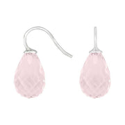 Rhod. sølvøreh. m/kvartsglas facetteret farve25 - Urma.dk