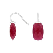 Rhod. sølvøreh. m/kvartsglas facetteret farve28 - Urma.dk