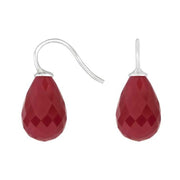 Rhod. sølvøreh. m/kvartsglas facetteret farve28 - Urma.dk