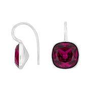 Rhod. sølvøreh. m/kvartsglas facetteret farve30 - Urma.dk