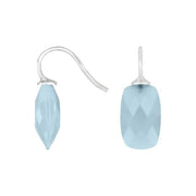 Rhod. sølvøreh. m/kvartsglas facetteret farve35 - Urma.dk