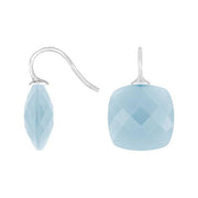 Rhod. sølvøreh. m/kvartsglas facetteret farve35 - Urma.dk