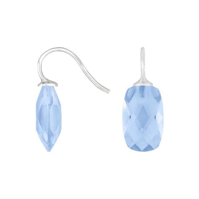 Rhod. sølvøreh. m/kvartsglas facetteret farve36 - Urma.dk