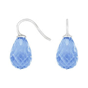 Rhod. sølvøreh. m/kvartsglas facetteret farve36 - Urma.dk