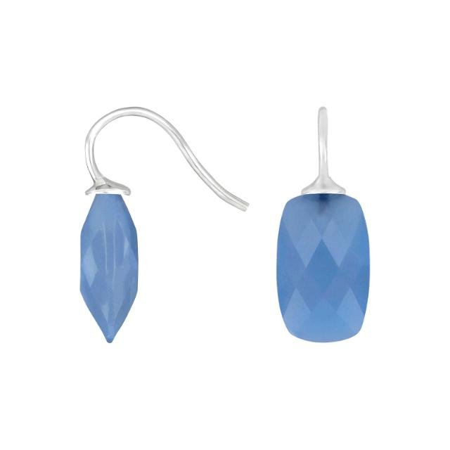 Rhod. sølvøreh. m/kvartsglas facetteret farve39 - Urma.dk