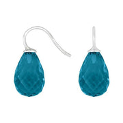 Rhod. sølvøreh. m/kvartsglas facetteret farve42 - Urma.dk