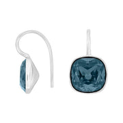 Rhod. sølvøreh. m/kvartsglas facetteret farve42 - Urma.dk