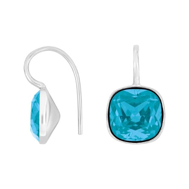 Rhod. sølvøreh. m/kvartsglas facetteret farve47 - Urma.dk