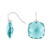 Rhod. sølvøreh. m/kvartsglas facetteret farve47 - Urma.dk